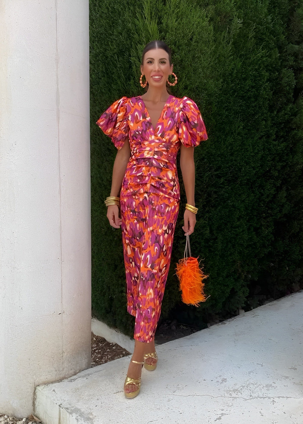 Daline Fiesta Dress with Puff Sleeves