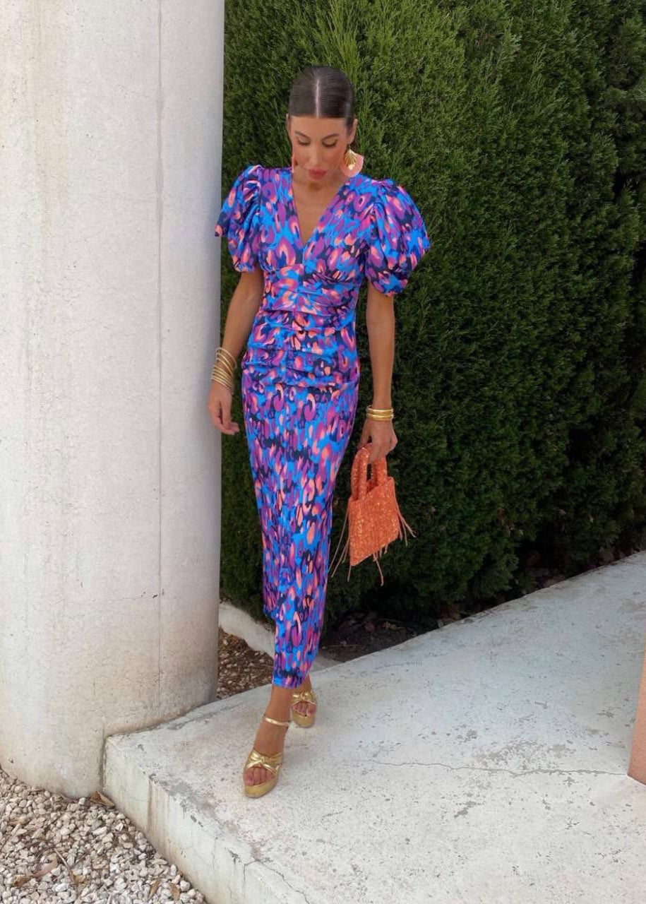 Daline Fiesta Dress with Puff Sleeves