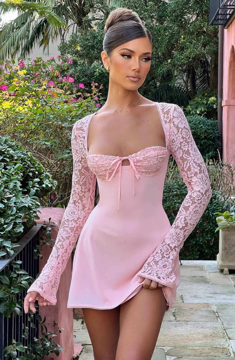Qiana Ruched Mini Dress