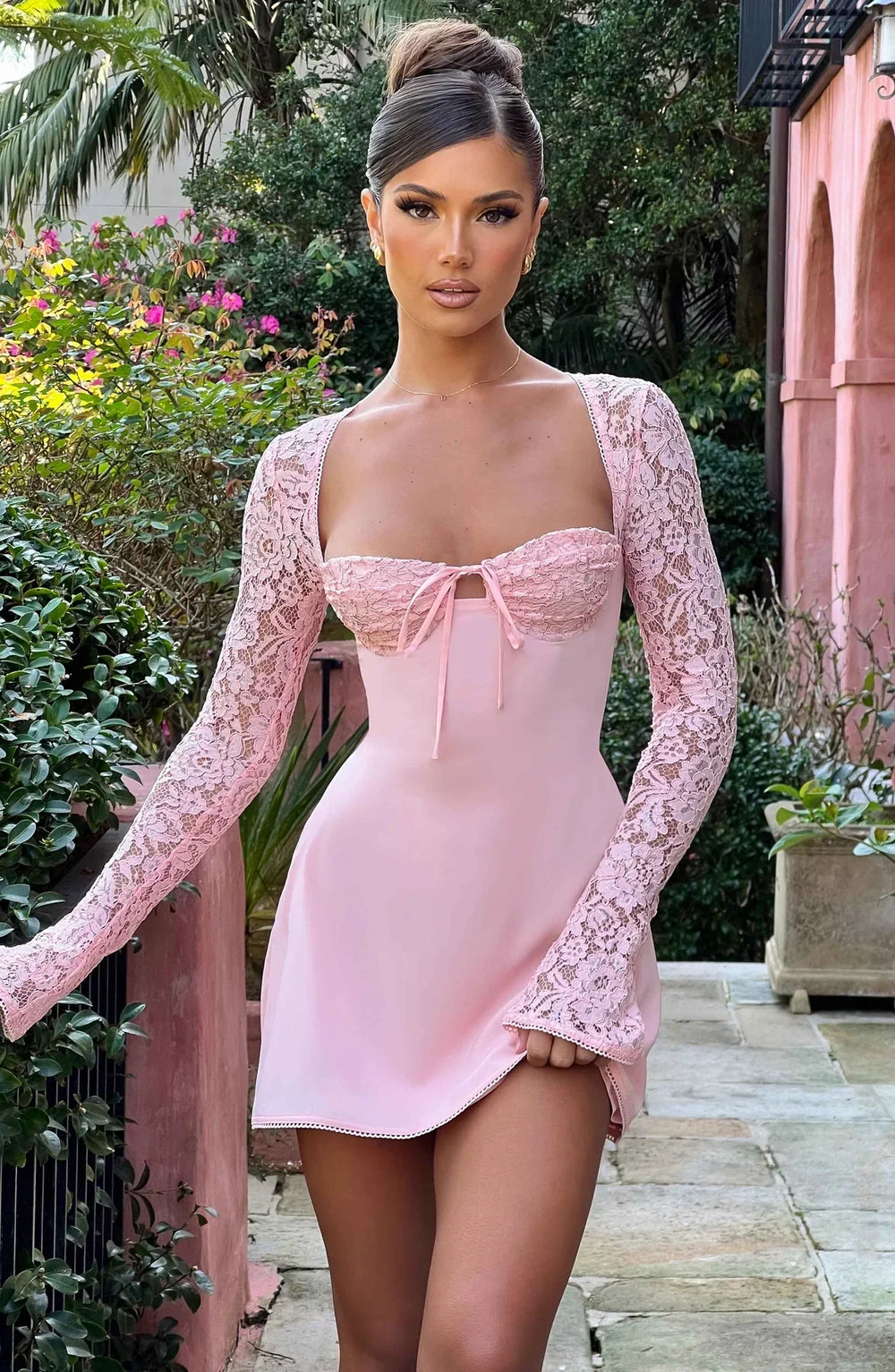 Qiana Ruched Mini Dress