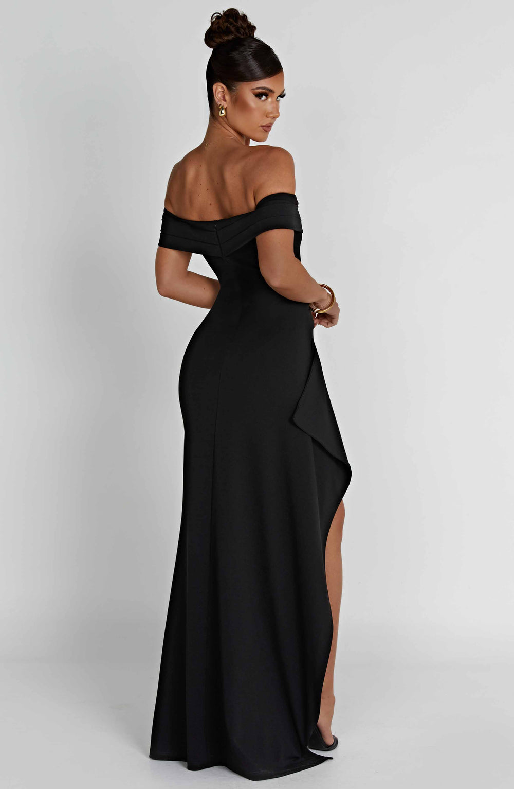 Renata Halter Neck Maxi Dress with High Thigh Slit