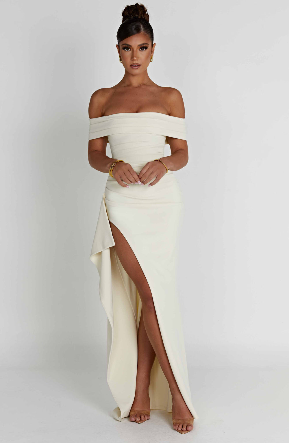 Renata Halter Neck Maxi Dress with High Thigh Slit