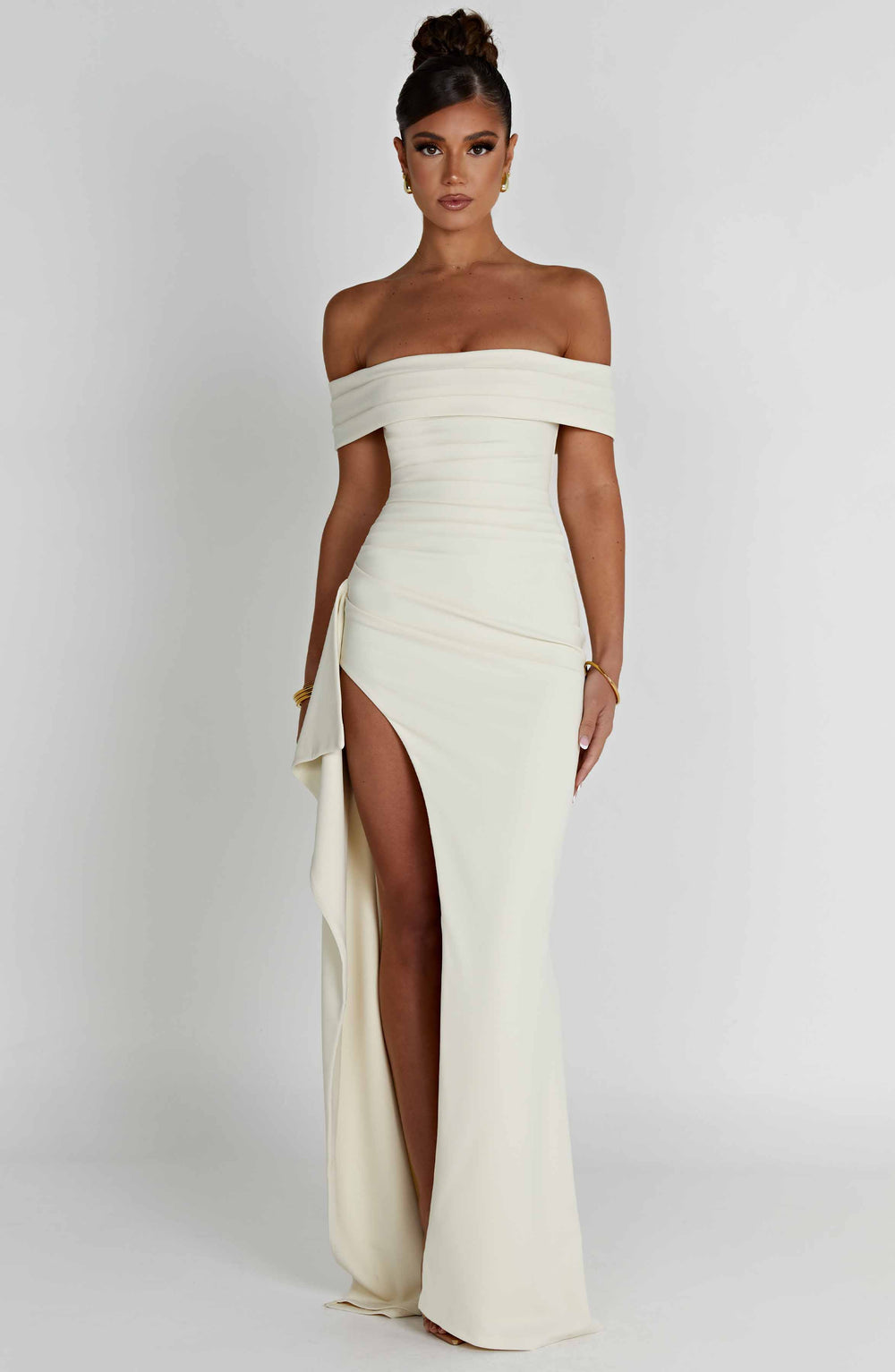 Renata Halter Neck Maxi Dress with High Thigh Slit