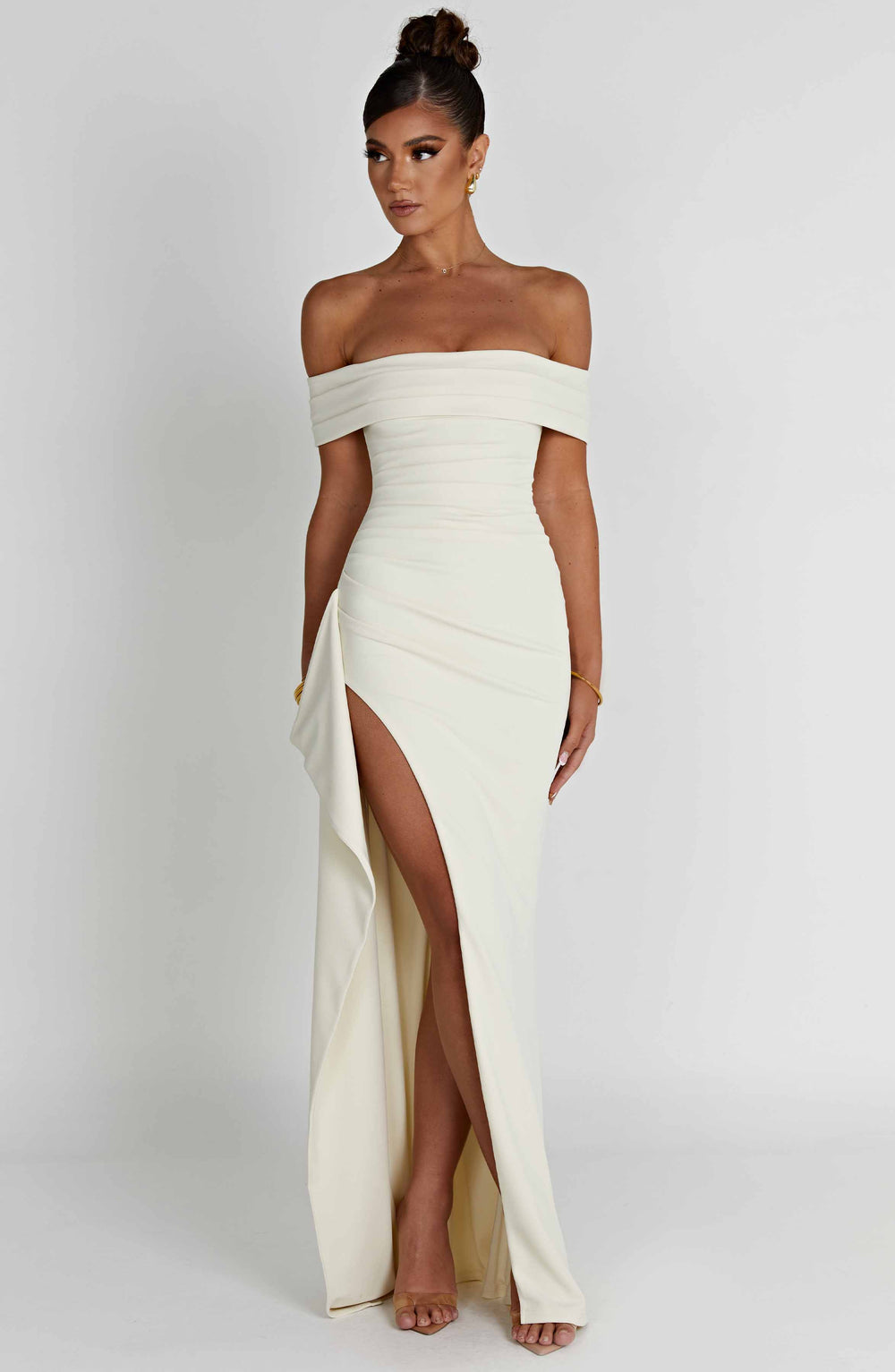 Renata Halter Neck Maxi Dress with High Thigh Slit