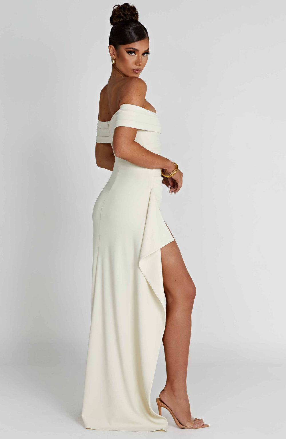 Renata Halter Neck Maxi Dress with High Thigh Slit