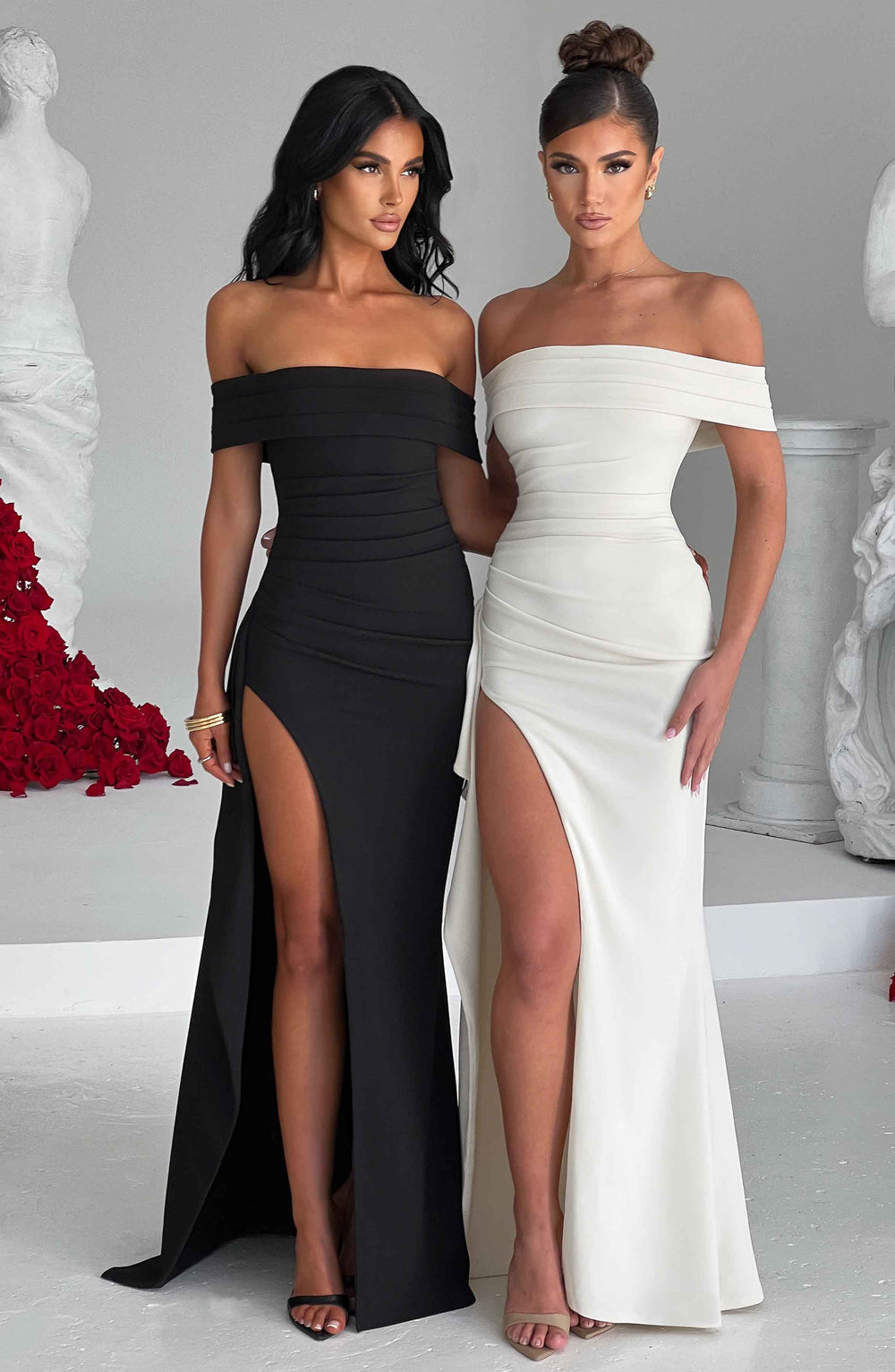 Renata Halter Neck Maxi Dress with High Thigh Slit