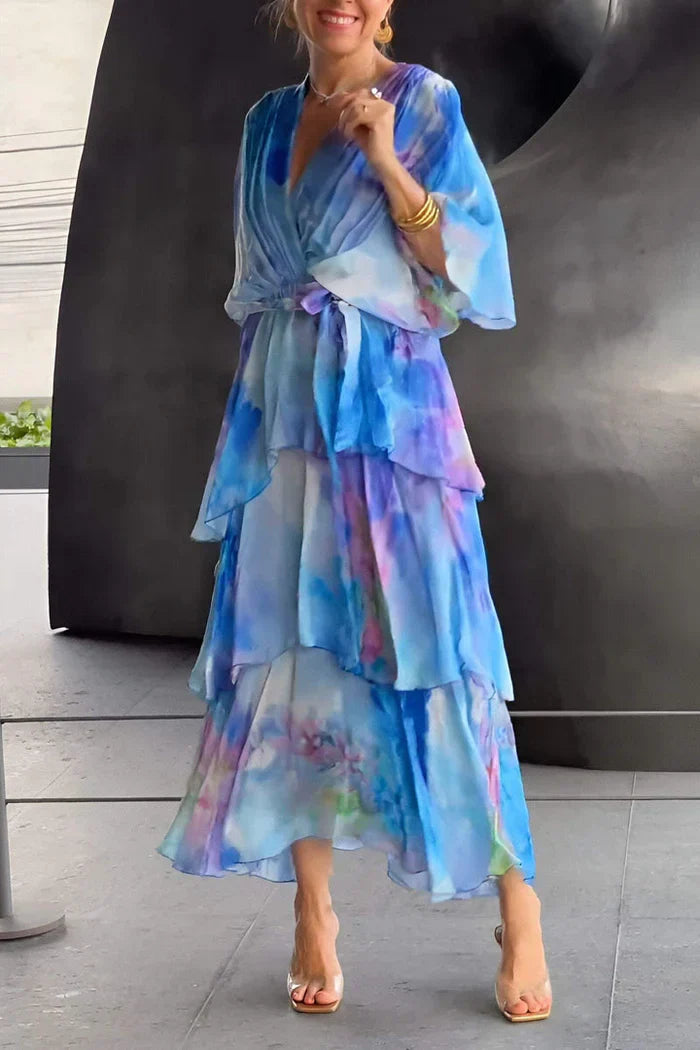 Cecilia Chiffon V-Neck Maxi Dress