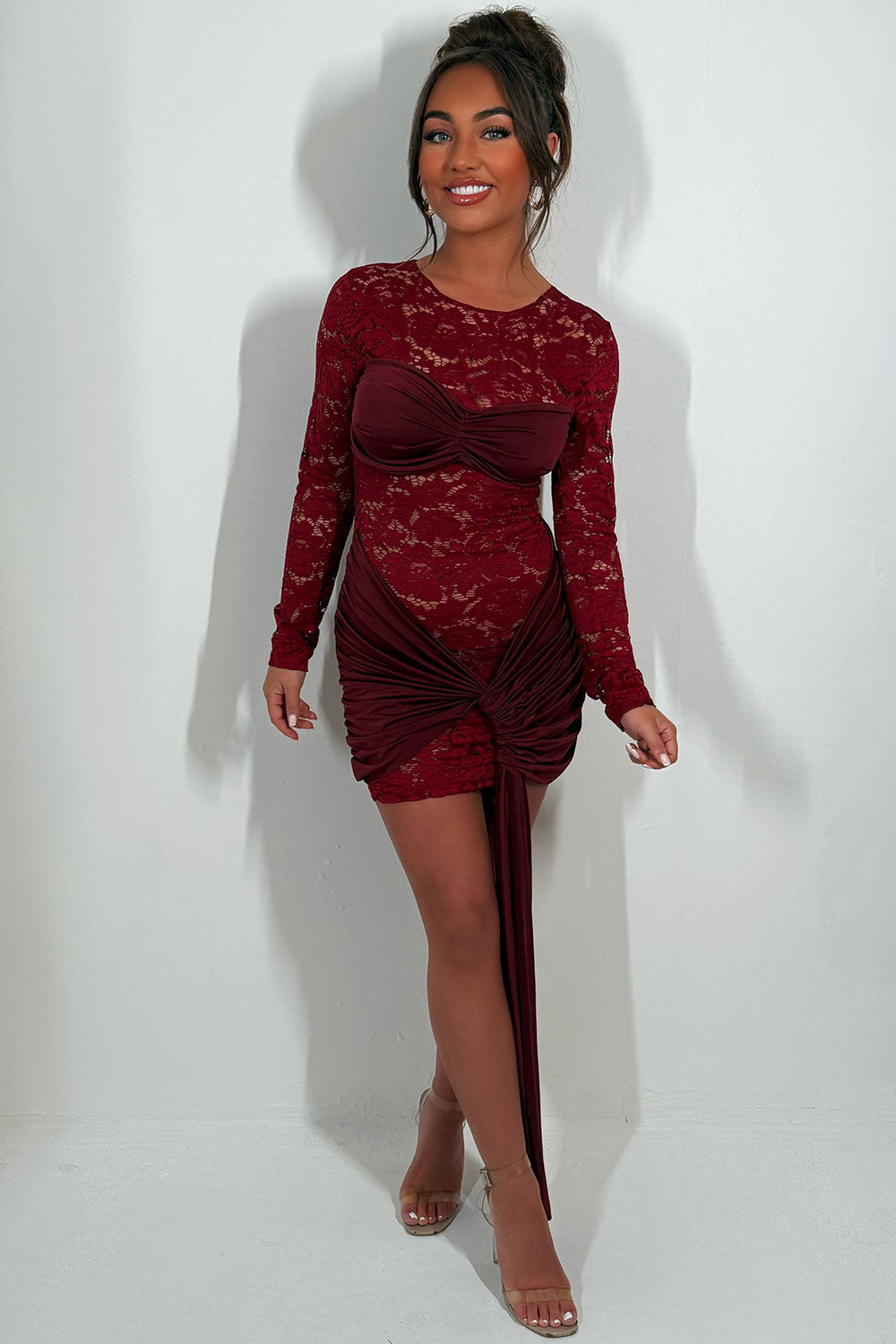 Lace Sleeved Lace Dress
