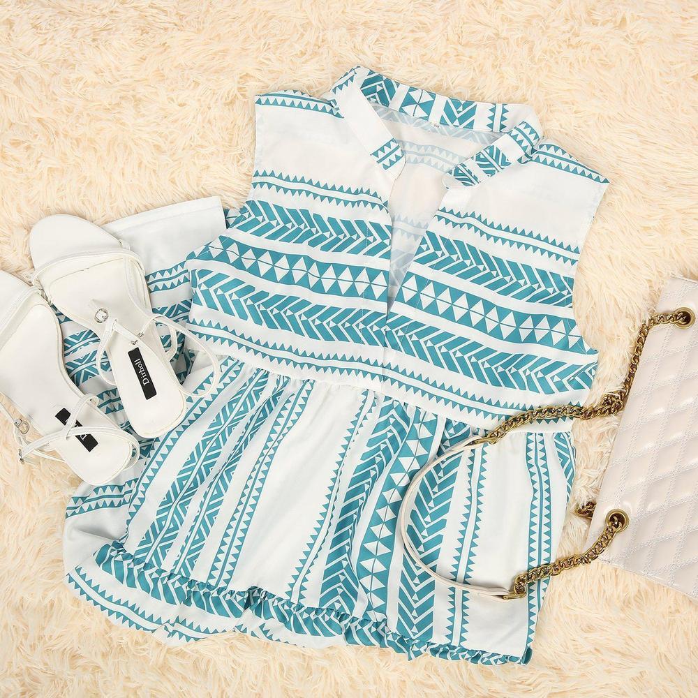 Lila Boho Printed Sleeveless Dress
