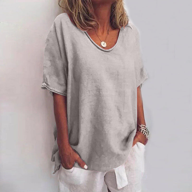 Brienna Loose-Fit Flowing Lightweight Casual Blouse