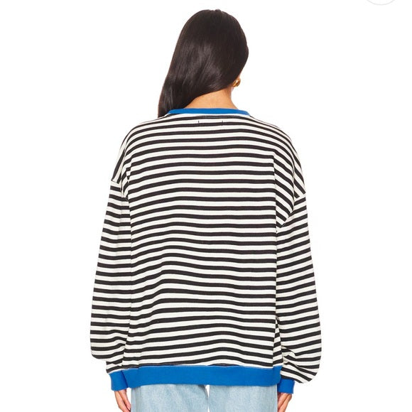 Helen Striped Oversized Sweater | Blau / Schwarz