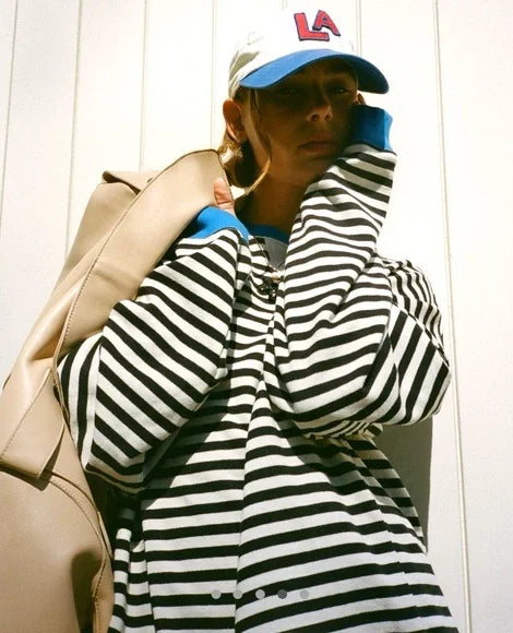 Helen Striped Oversized Sweater | Blau / Schwarz