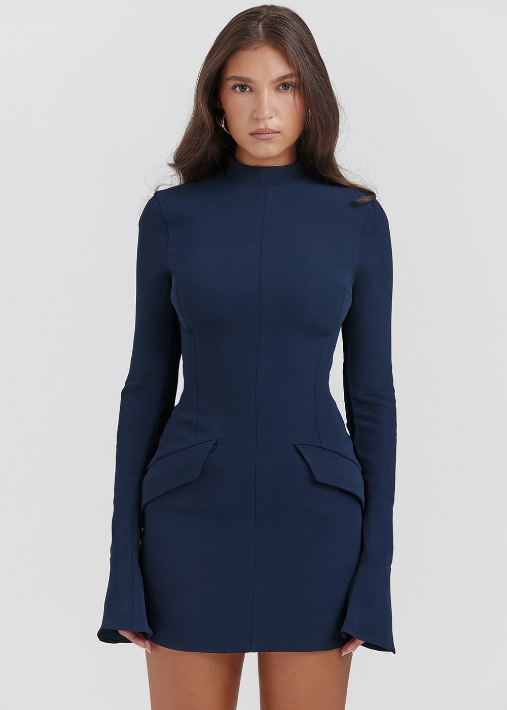 Isolde High-Collar Mini Dress