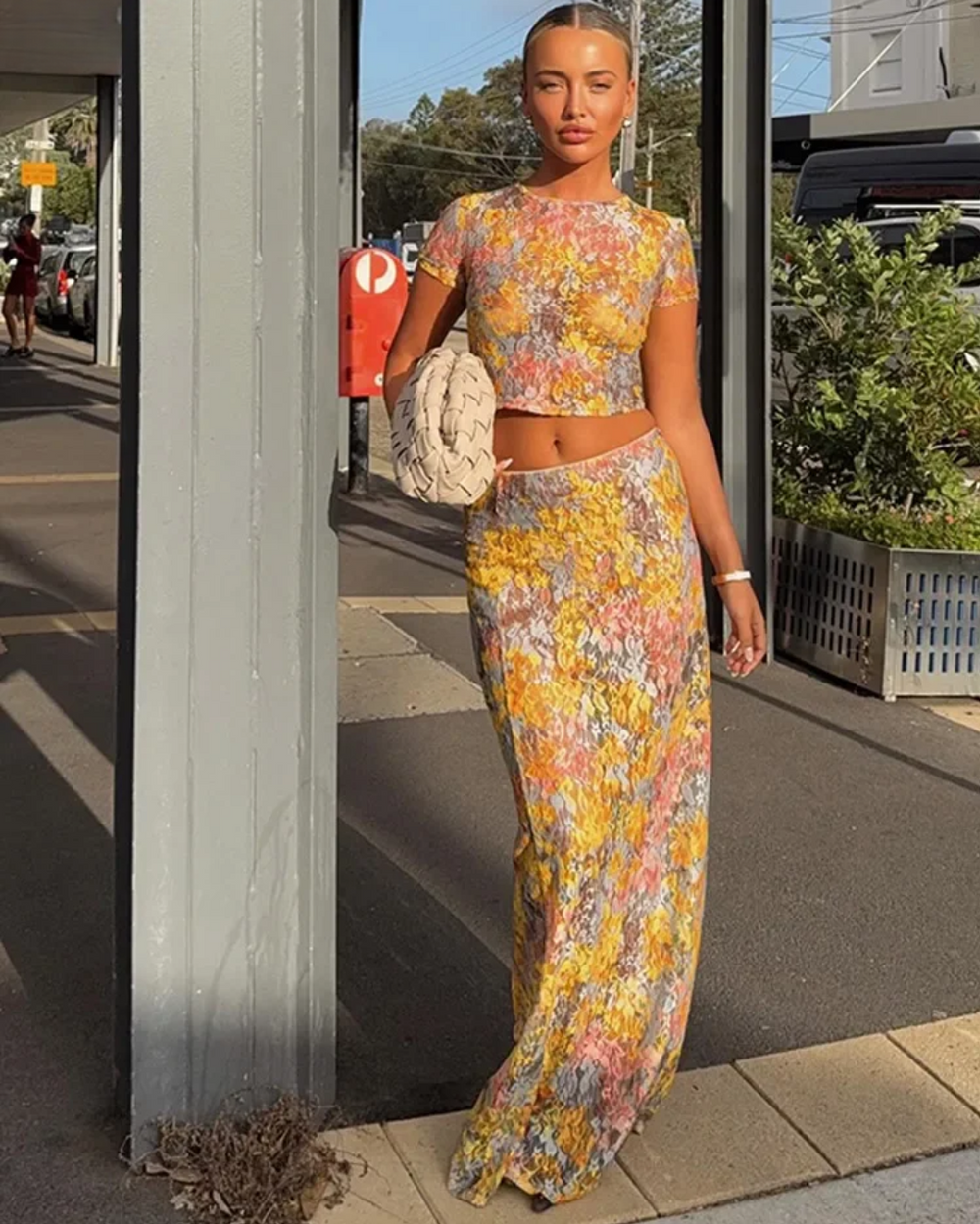 Ophelia Two-Piece Floral Crop Top and Maxi Skirt Set