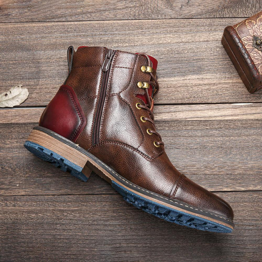 Ravanelli Premium Buffalo Faux Leather High-Top Boots