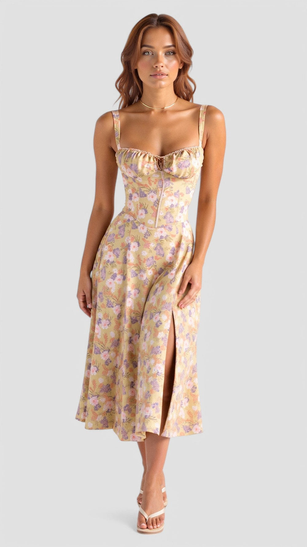 Cianna Lace Corset Midi Dress