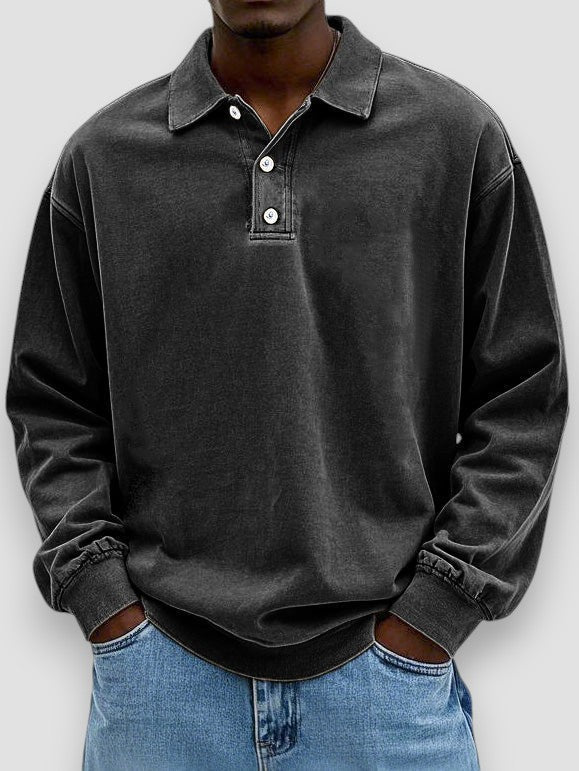 Harris Long-Sleeve Cotton Polo Shirt