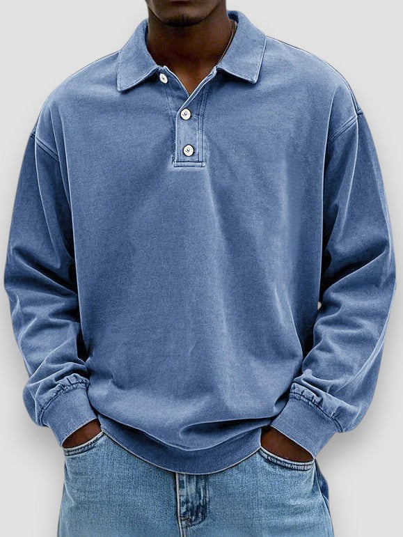 Harris Long-Sleeve Cotton Polo Shirt