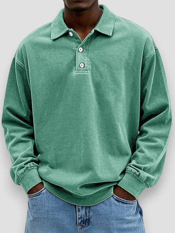 Harris Long-Sleeve Cotton Polo Shirt