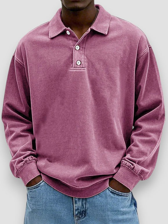 Harris Long-Sleeve Cotton Polo Shirt