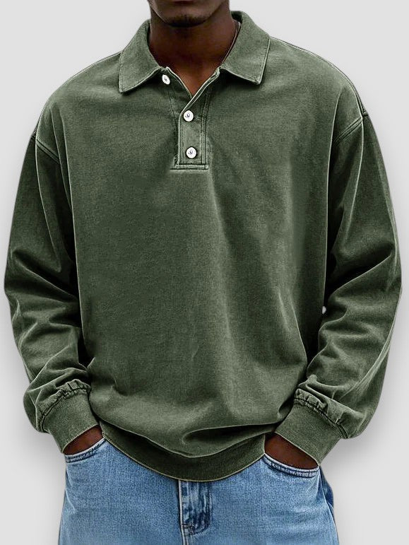 Harris Long-Sleeve Cotton Polo Shirt