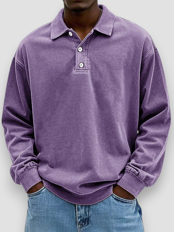 Harris Long-Sleeve Cotton Polo Shirt
