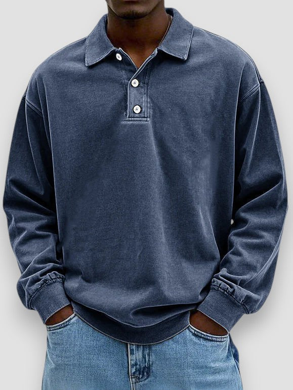 Harris Long-Sleeve Cotton Polo Shirt