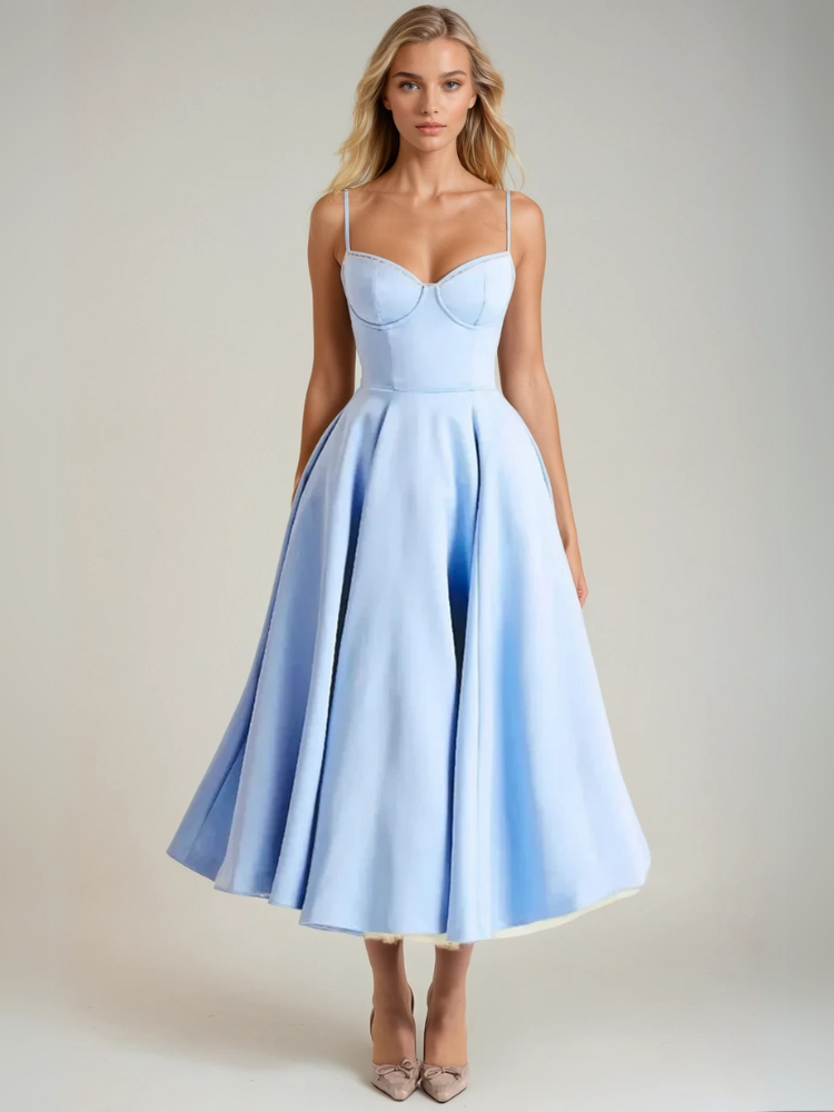 Oona Elegant Strap Midi Dress, Event Ready