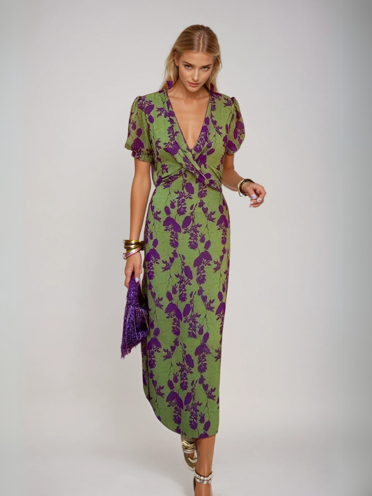 Cassandra Stretch Polyester Midi Dress
