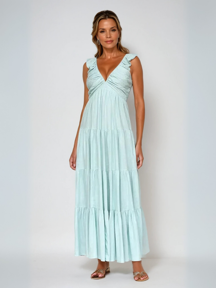 Odette Elegant Ruched Maxi Dress