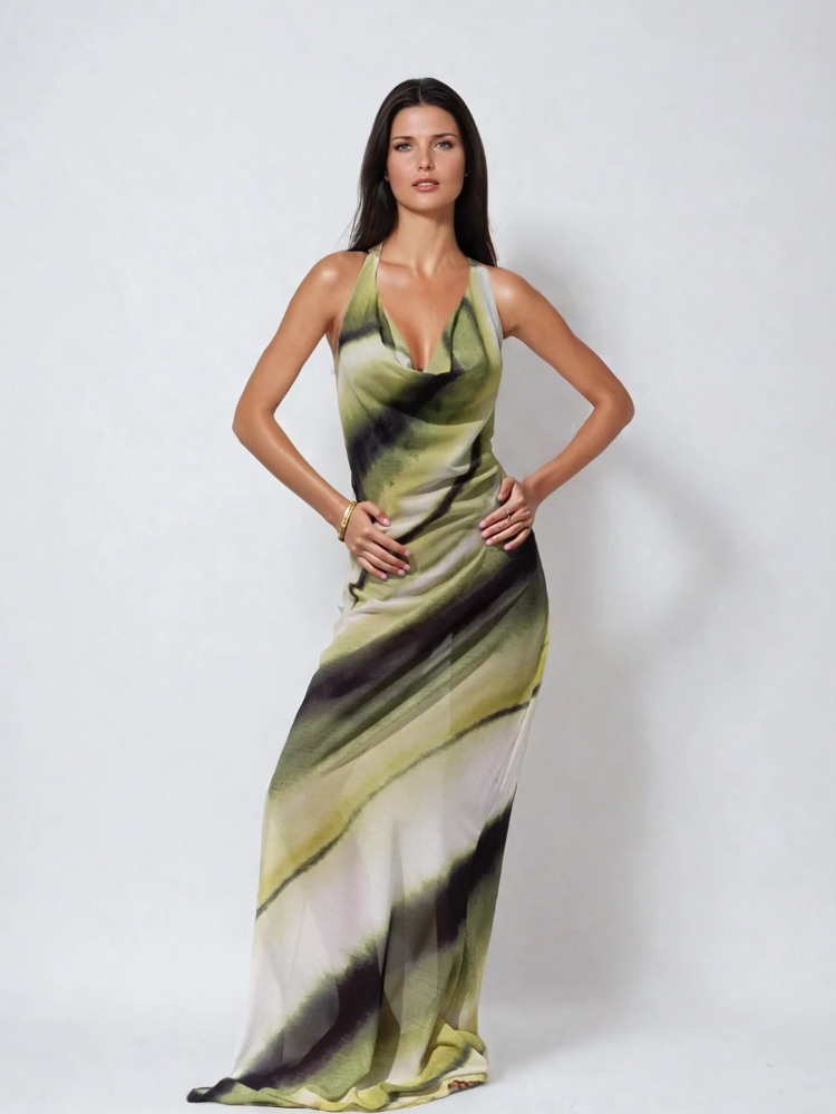 Winona Olive Green Maxi Dress