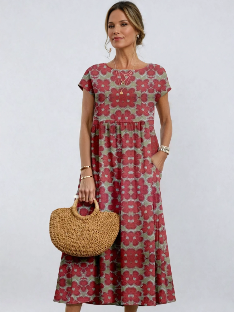 Winnie Floral Print Relaxed Midi Dress