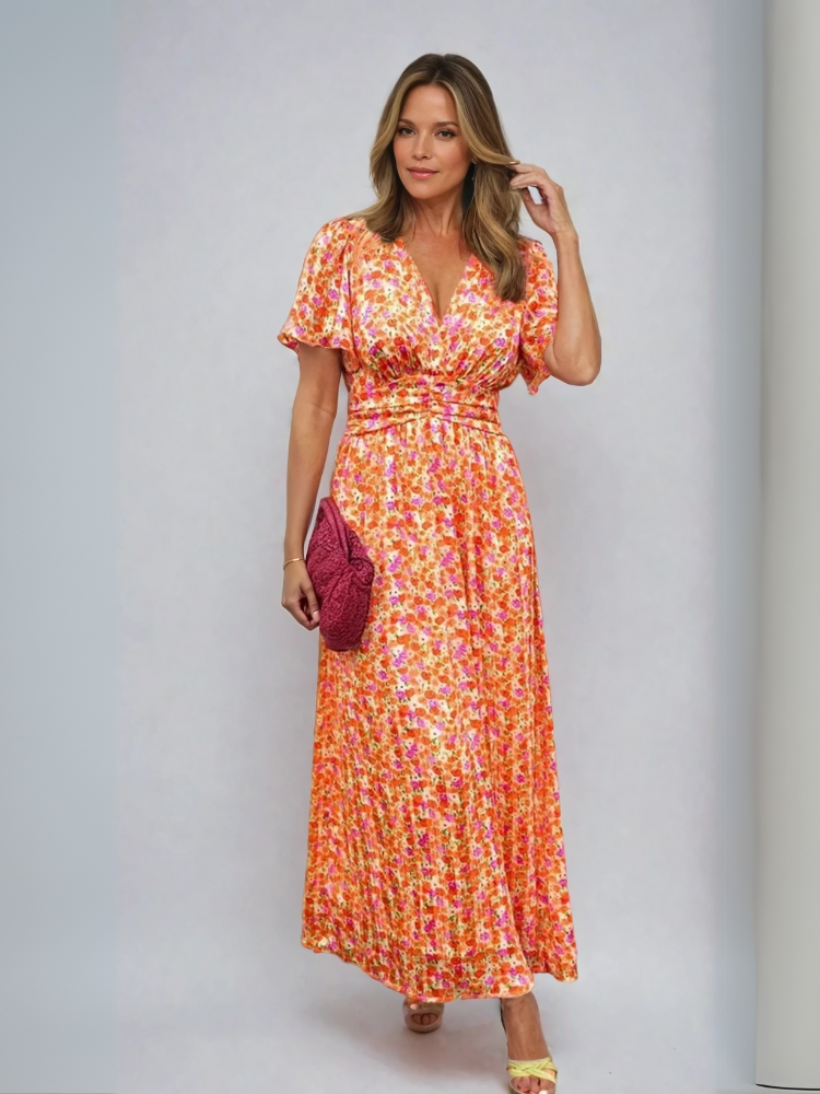 Sophina Floral V-Neck Maxi Dress
