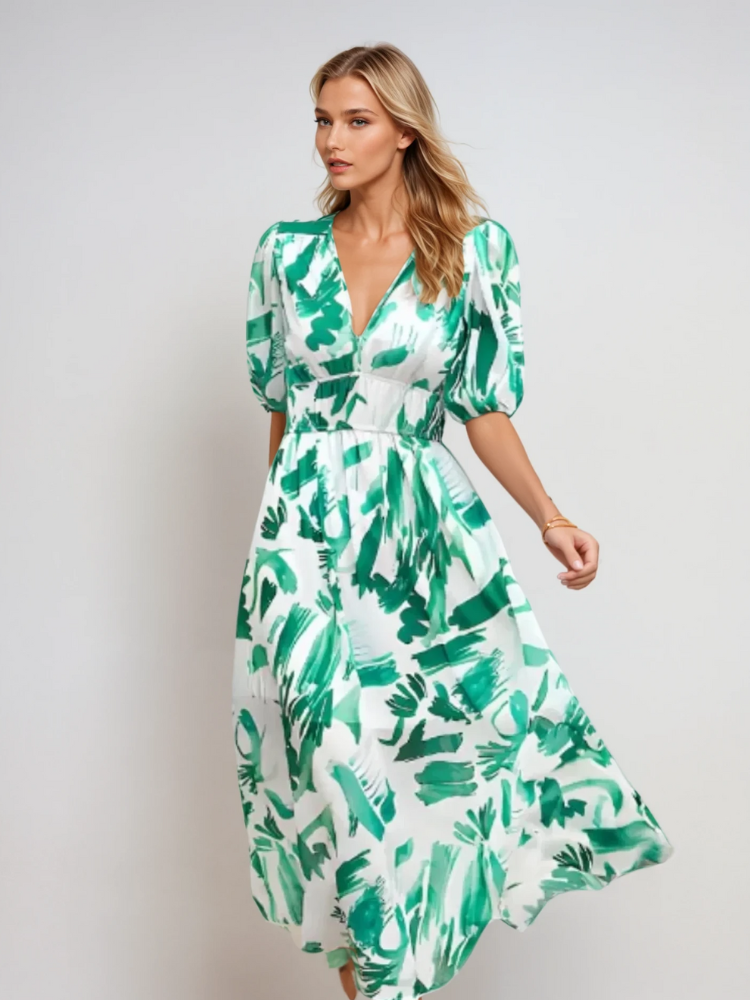 Elizabeth Relaxed V-Neck Midi Dress for Every Occasion