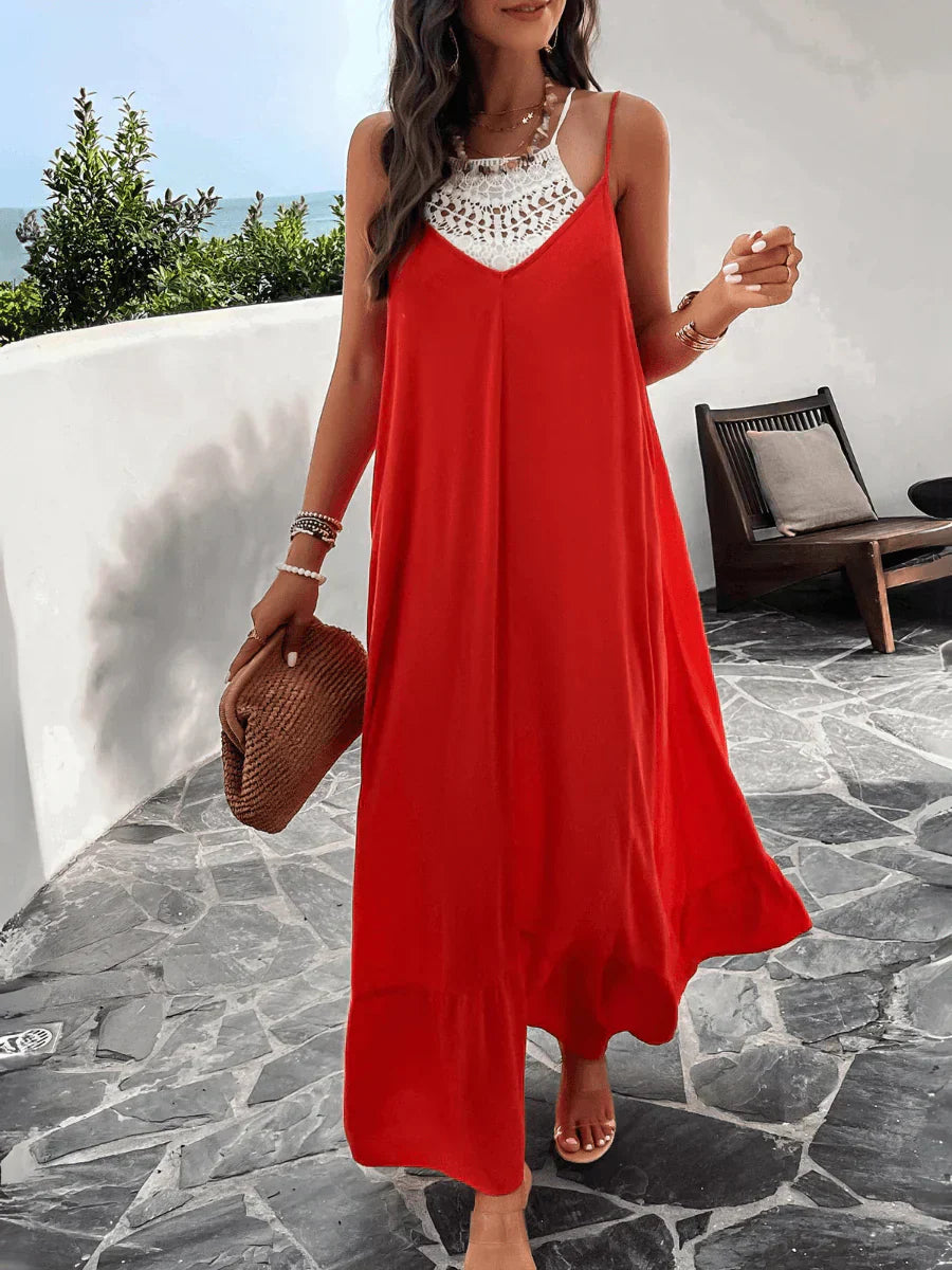 Rosenda Olive Print Maxi Dress
