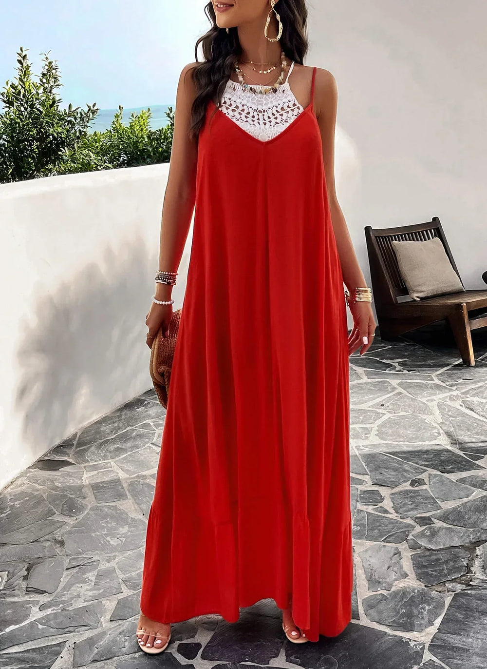 Rosenda Olive Print Maxi Dress