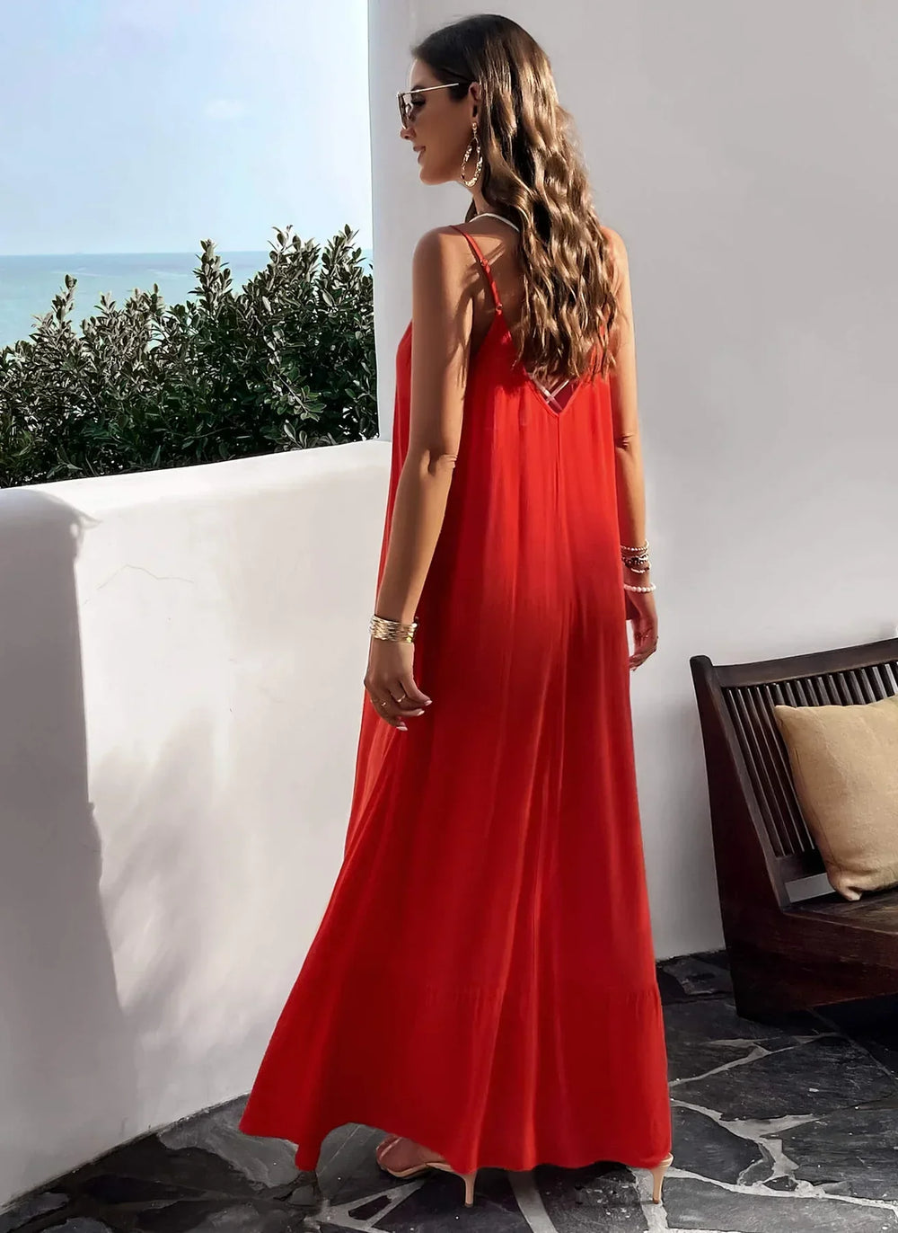 Rosenda Olive Print Maxi Dress