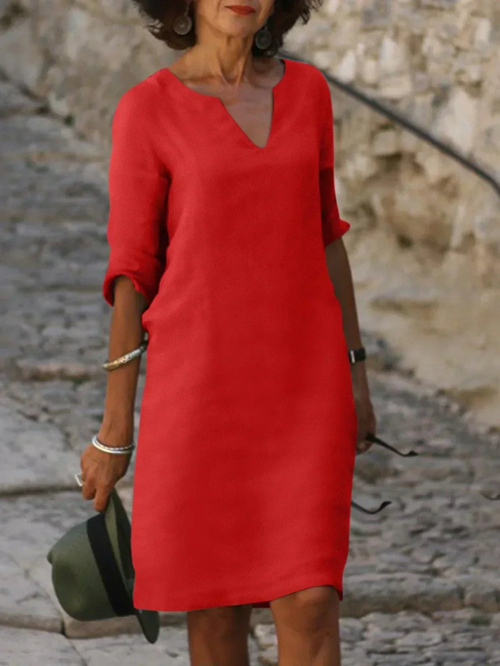 Maya V-Neck Midi Dress