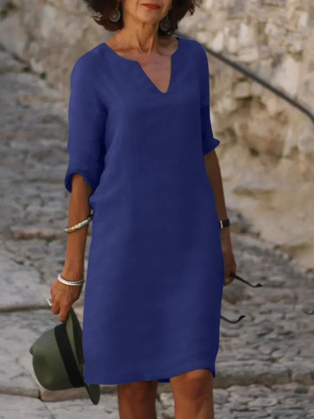 Maya V-Neck Midi Dress