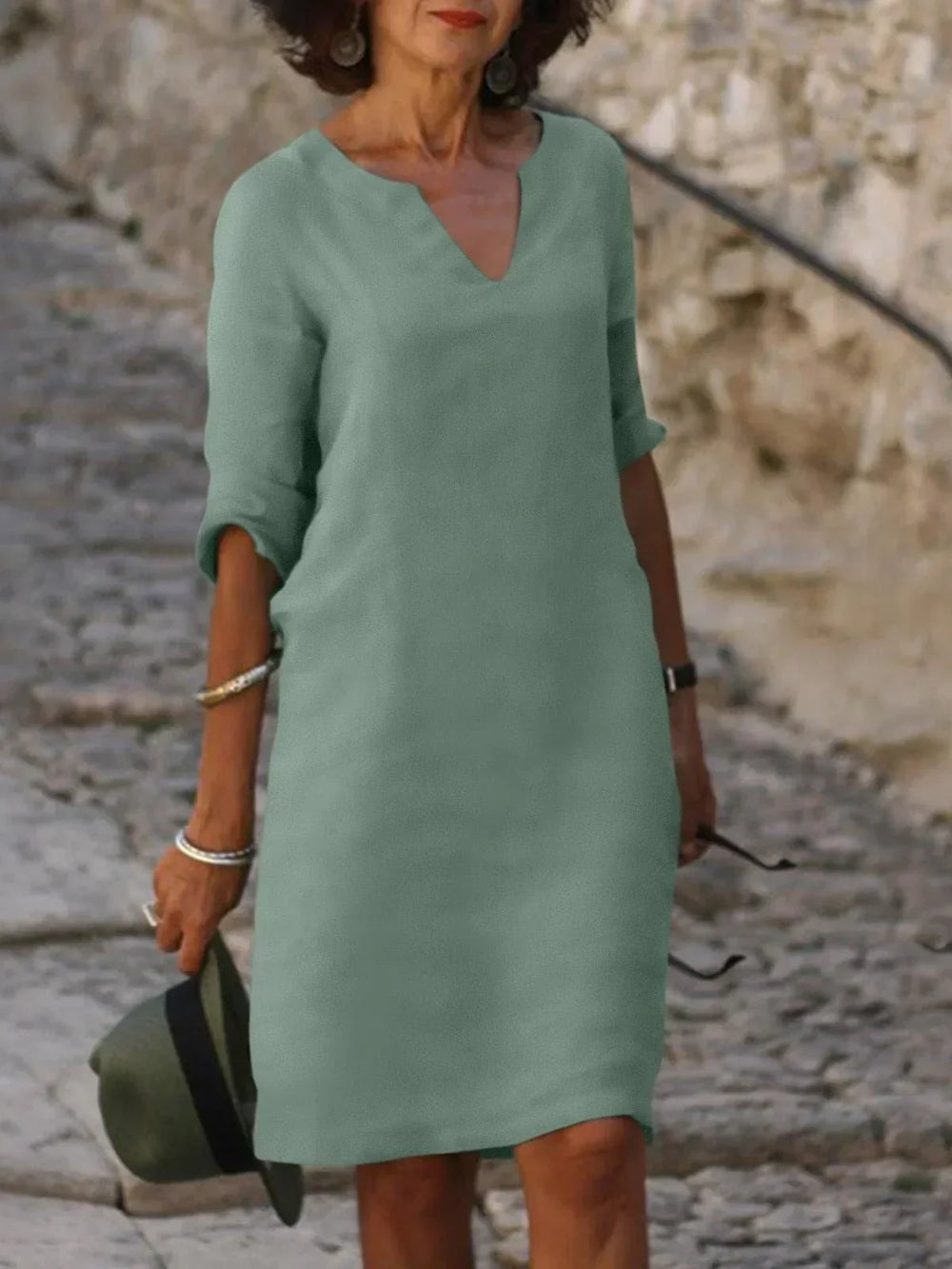 Maya V-Neck Midi Dress