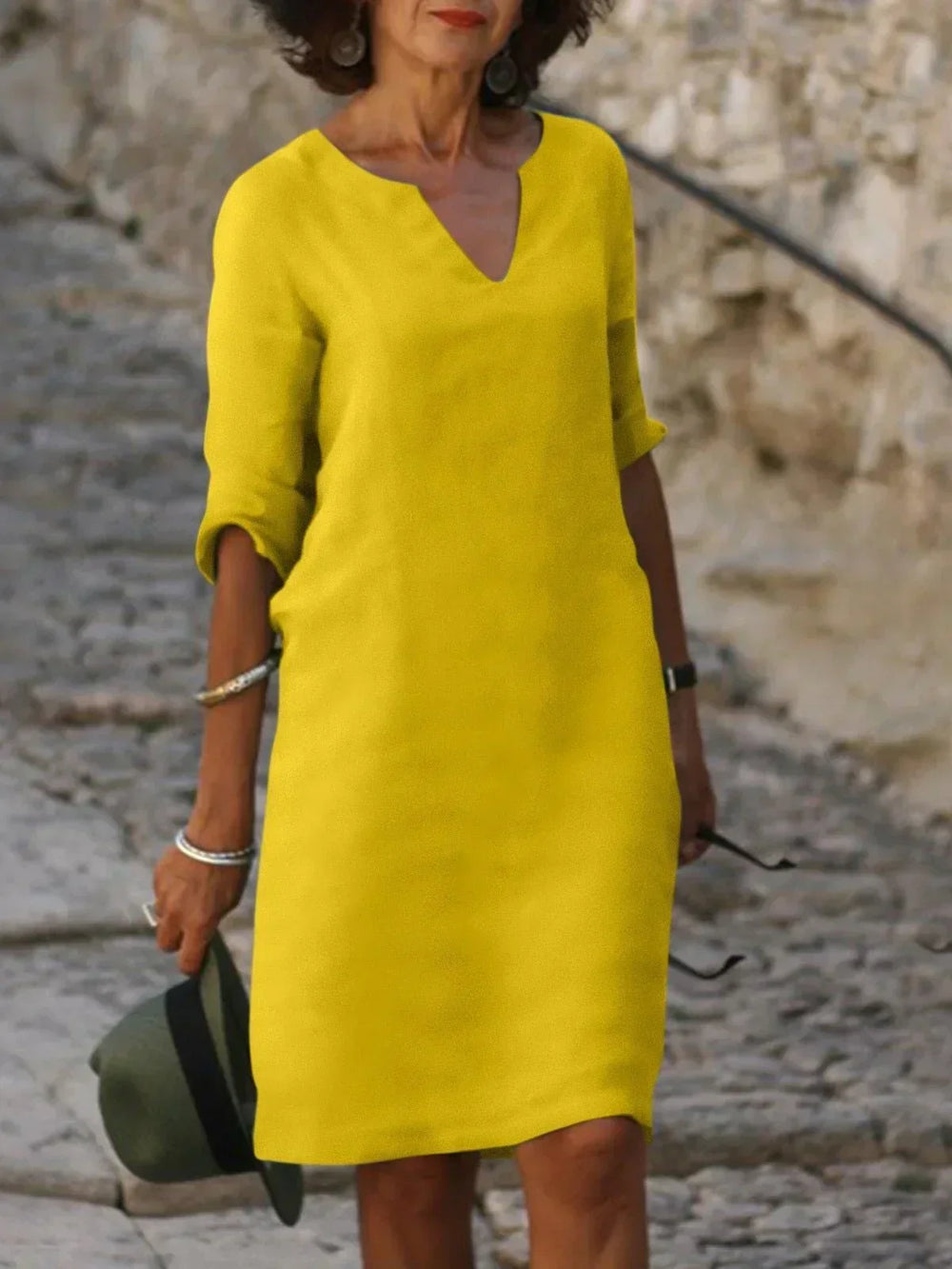 Maya V-Neck Midi Dress