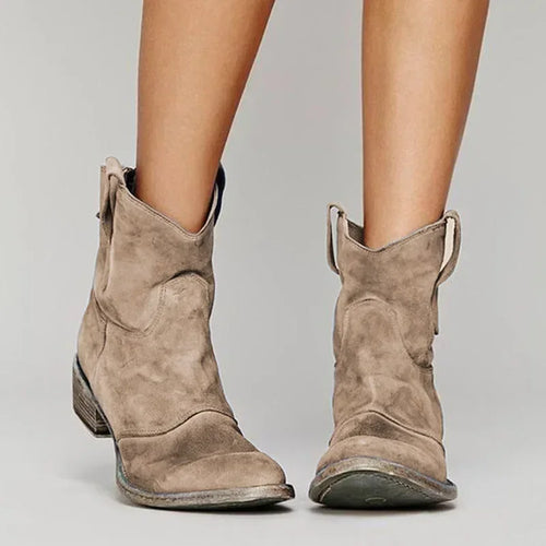 Maddalena Rustic Faux-Leather Embroidered Cowboy Boots