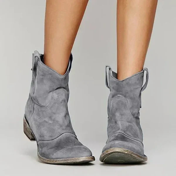 Maddalena Rustic Faux-Leather Embroidered Cowboy Boots