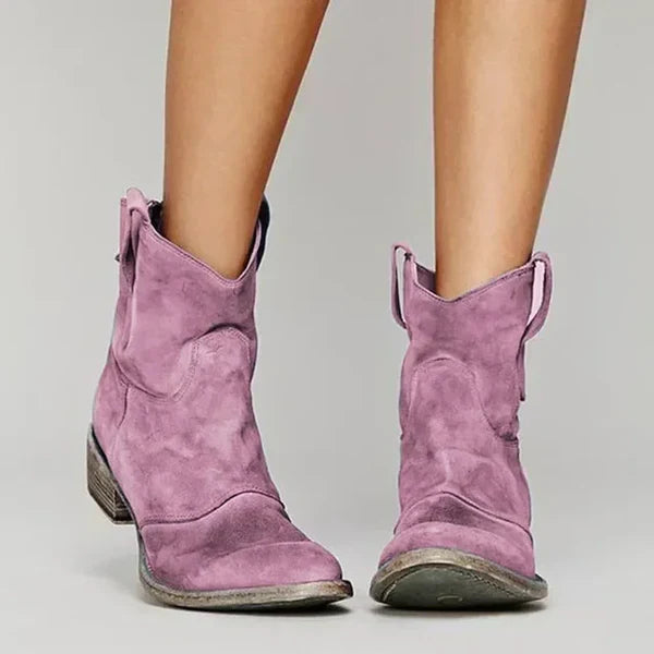 Maddalena Rustic Faux-Leather Embroidered Cowboy Boots