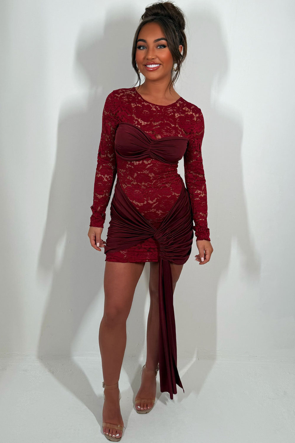 Lace Sleeved Lace Dress