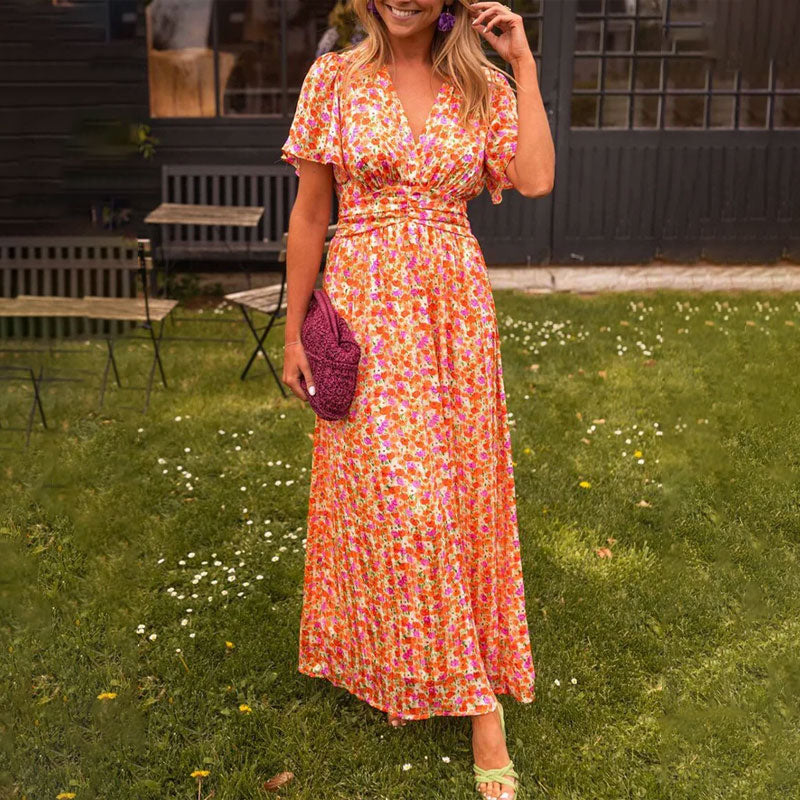 Camilla Floral V-Neck Midi Dress