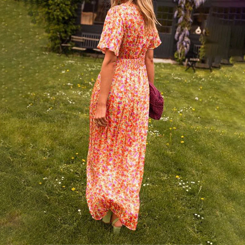 Camilla Floral V-Neck Midi Dress