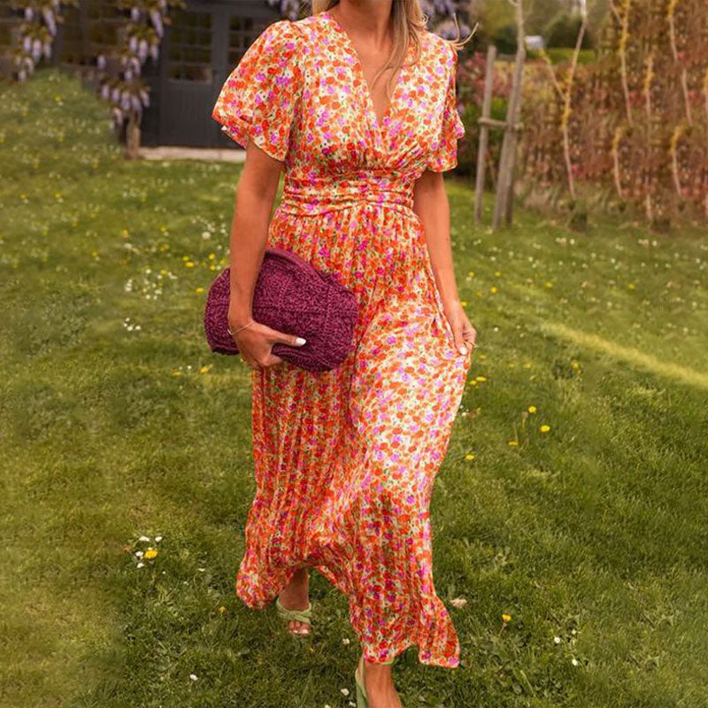 Camilla Floral V-Neck Midi Dress
