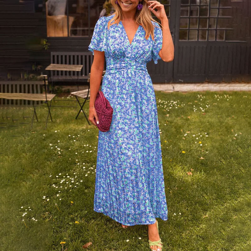 Camilla Floral V-Neck Midi Dress