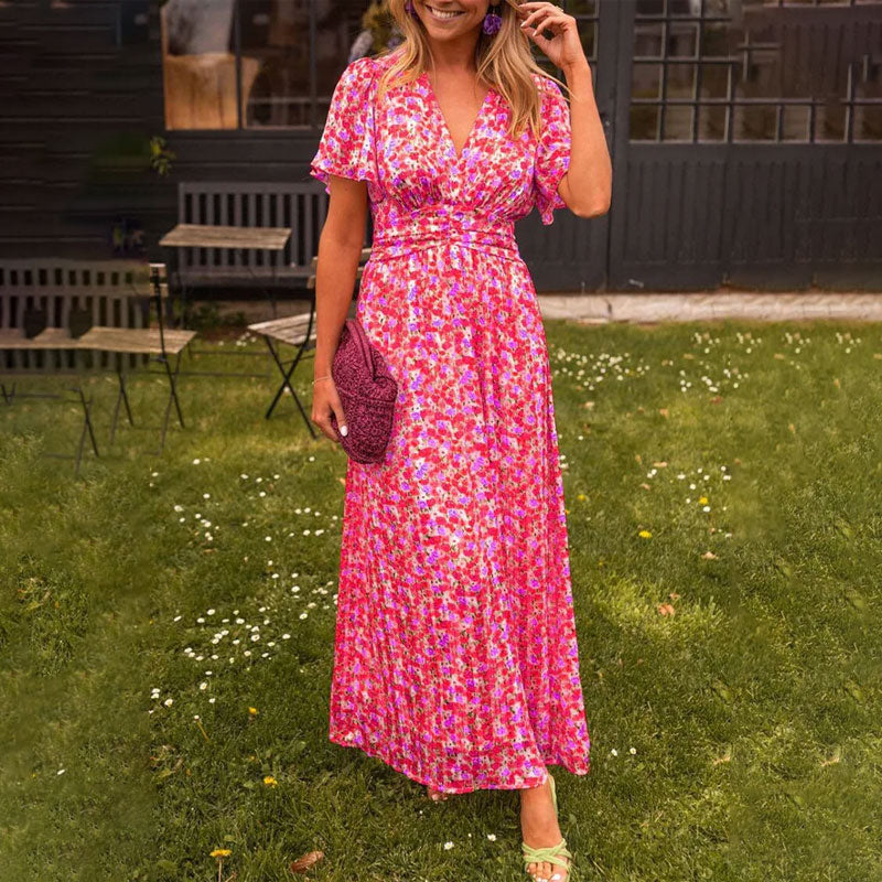 Camilla Floral V-Neck Midi Dress
